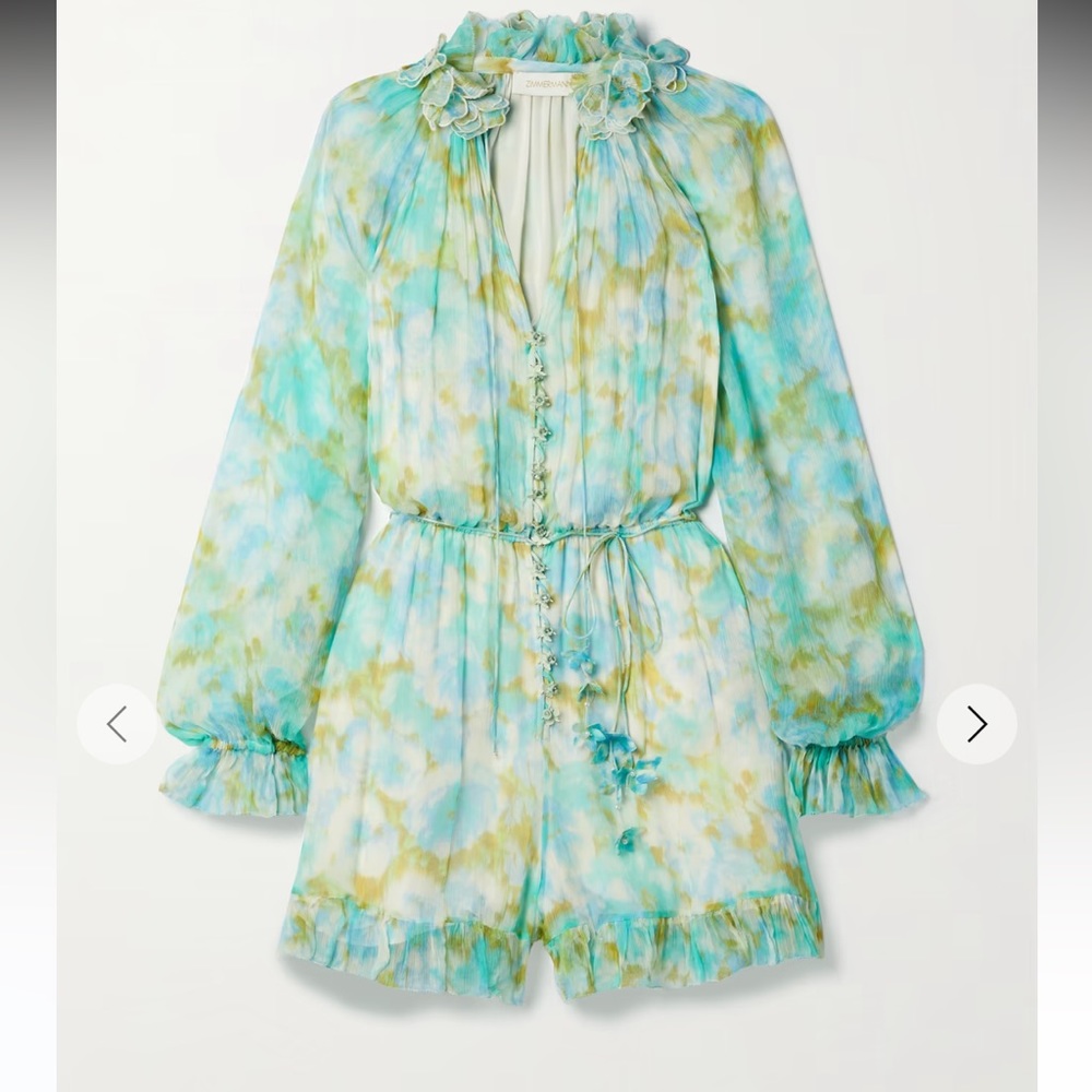 Zimmermann high tide floral playsuit romper size 1